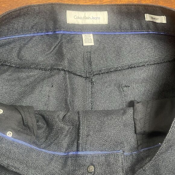 Calvin Klein Jeans Men's Straight Leg Dark Gray Denim Pants Size 36x34 Classic F - Picture 14 of 15
